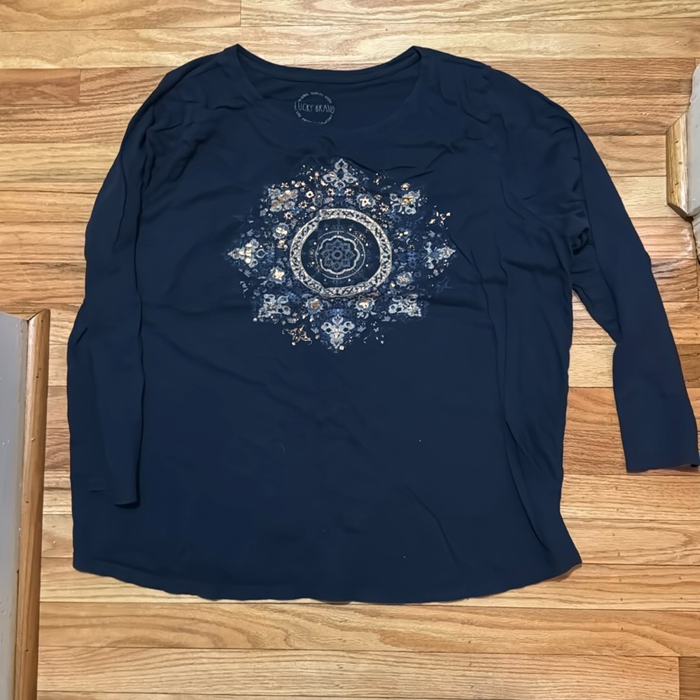 Navy Blue Lucky Brand Long Sleeve Tee